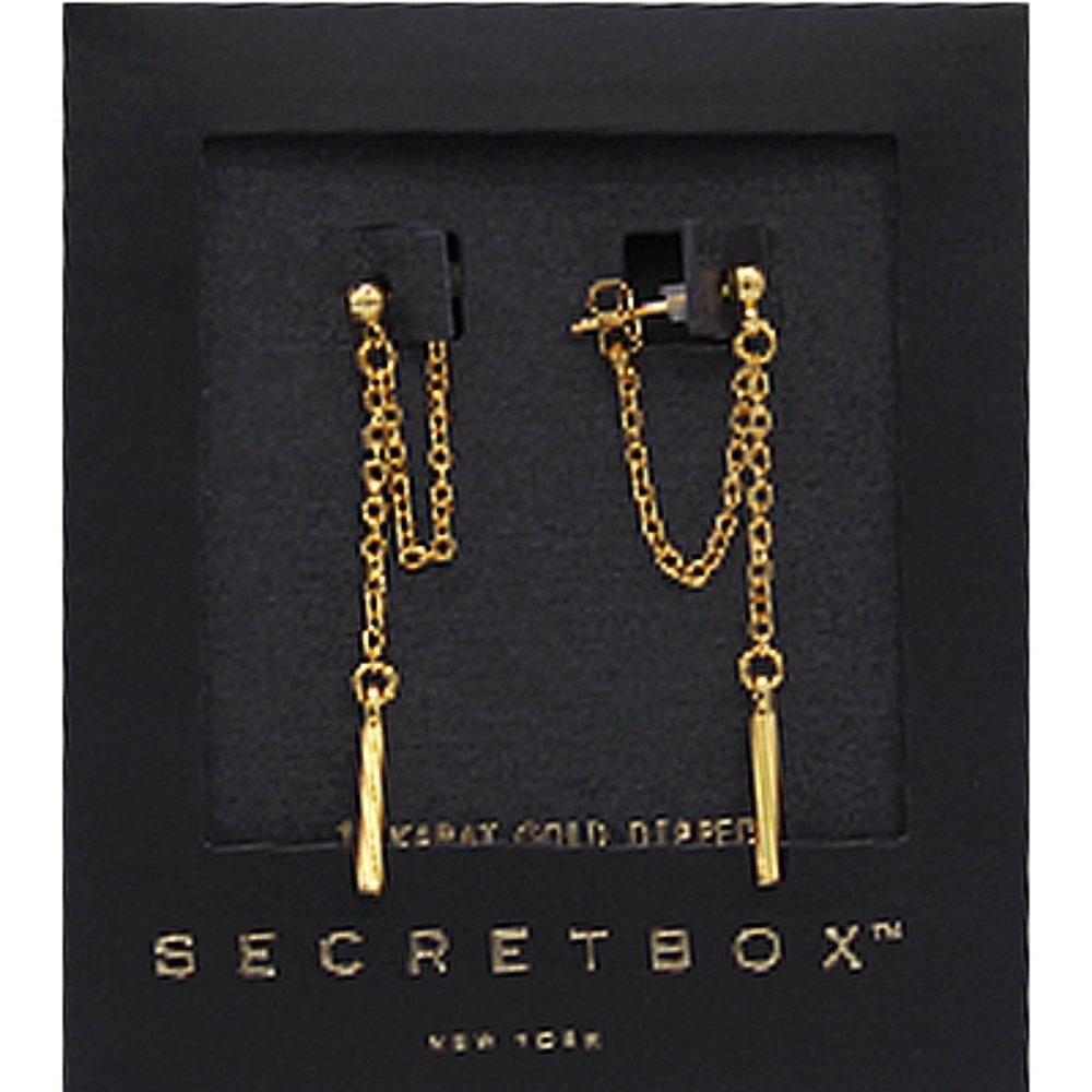 Chain Link Bar Drop Earrings